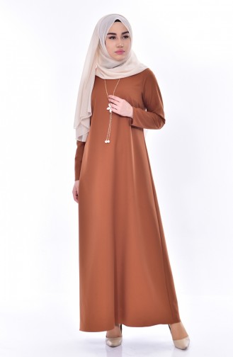 Tan Hijab Dress 4029-07