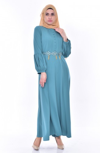 Green Almond Hijab Dress 5120-02