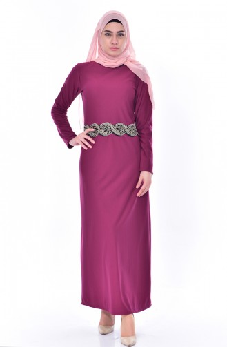 Kleid mit Spitzen 4455-03 Hell Zwetschge 4455-03