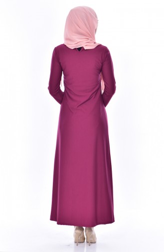 Fuchsia Hijab Dress 4455-03