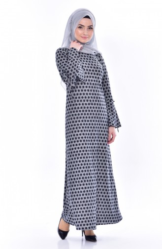 فستان بتصميم مُزين بفيونكة 6029-02 لون أسود 6029-02
