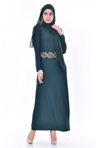 Emerald Green Hijab Dress 4455-06