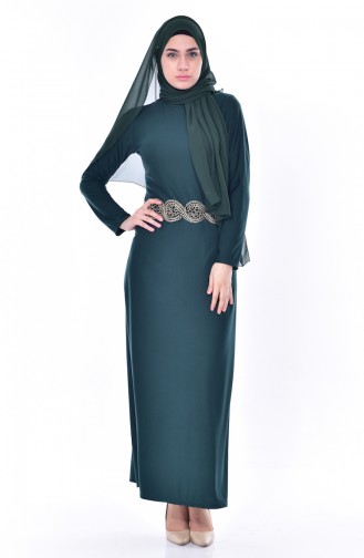 Robe Hijab Vert emeraude 4455-06