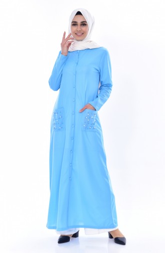 Abaya mit Taschen 3793-05 Baby Blau 3793-05