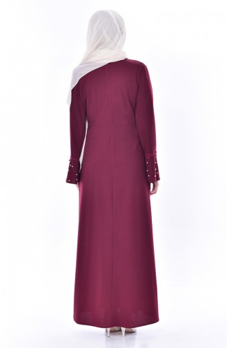 Robe Perlées a Dentelle 9239-04 Bordeaux 9239-04