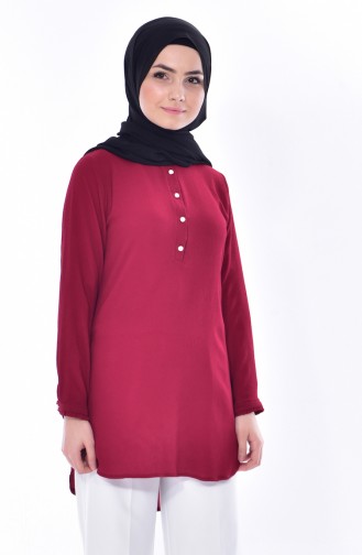 Judge Collar Asymmetric Tunic 0800-04 Bordeaux 0800-04