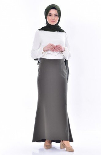 Asymmetric Skirt 2021-10 Khaki 2021-10