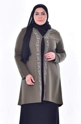 Büyük Beden Hırka 0538-08 Haki