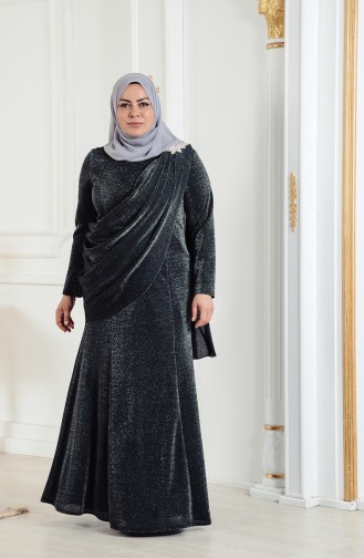 Robe de Soirée Grande Taille 1277-02 Khaki 1277-02