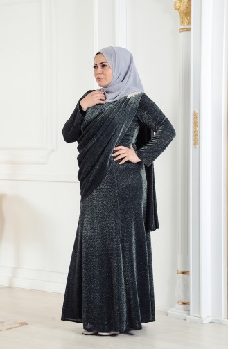 Robe de Soirée Grande Taille 1277-02 Khaki 1277-02