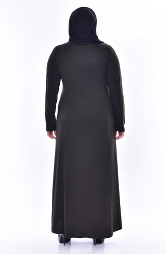 Khaki Hijab Kleider 4856-03