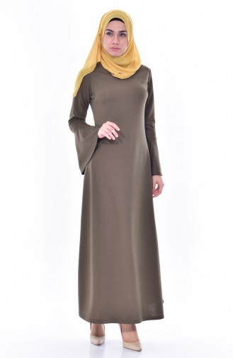 Khaki Hijab Dress 0124-10