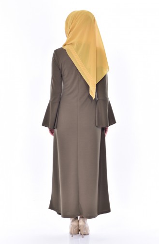Khaki Hijab Dress 0124-10