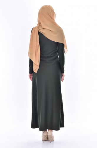 Kleid mit Spitzen 4455-07 Khaki Grün 4455-07