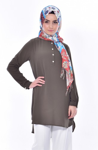 Judge Collar Asymmetric Tunic 0800-01 Khaki 0800-01