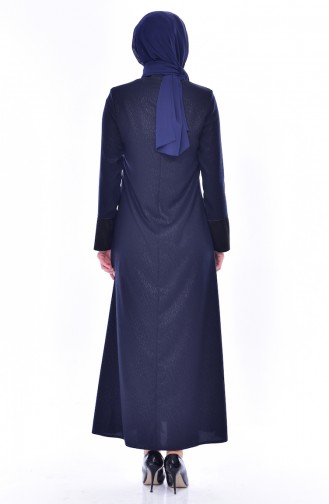 Abaya mit Patchwork 3001-02 Dunkelblau 3001-02