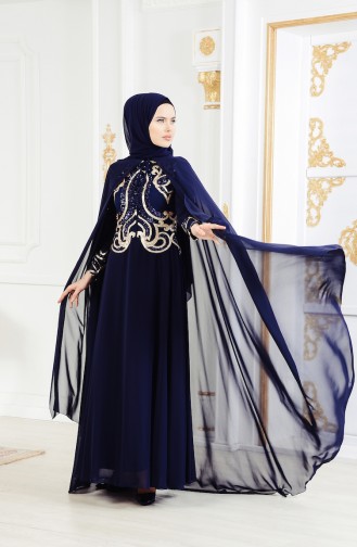 Robe de Soirée 4009-02 Bleu marine 4009-02