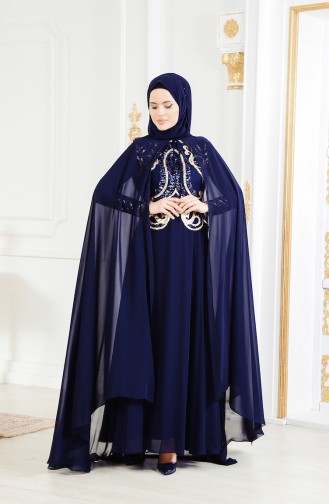 Robe de Soirée 4009-02 Bleu marine 4009-02