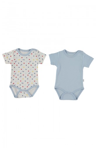 Bebetto Combed short sleeve Baby Bodysuit 2 T1233-MV-01 Blue 1233-MV-01