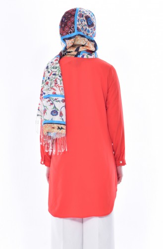 Judge Collar Asymmetric Tunic 0800-06 Coral 0800-06