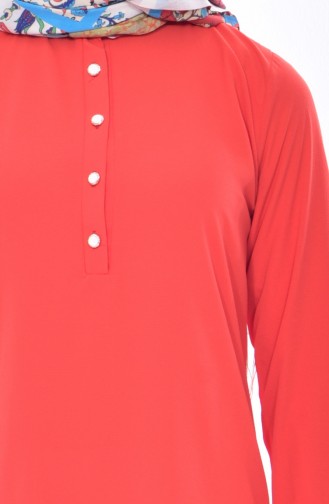 Judge Collar Asymmetric Tunic 0800-06 Coral 0800-06