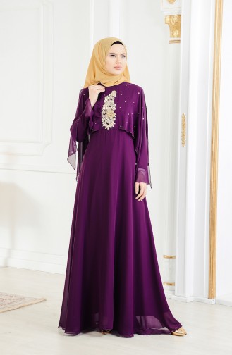 Pearls Evening Dress 11152-01 Purple 11152-01