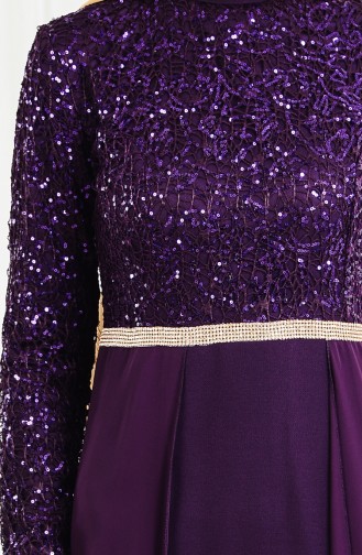 Purple Hijab Evening Dress 3468-03