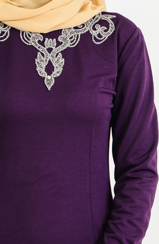 Purple Hijab Evening Dress 3473-01
