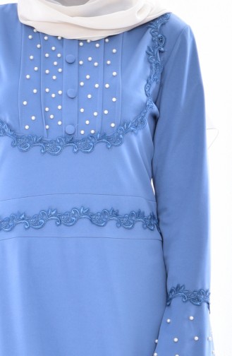 Robe Perlées a Dentelle 9239-07 Bleu 9239-07