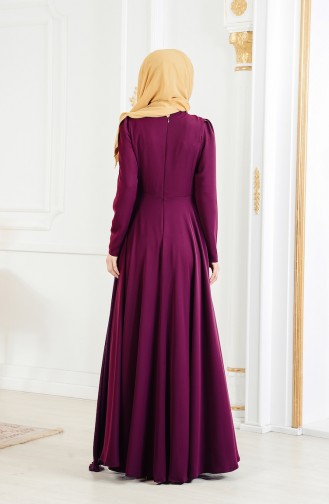 Robe de Soirée avec Broche 11178-02 Plum 11178-02