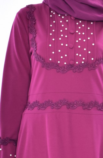 Lace Pearls Dress 9239-01Plum 9239-01