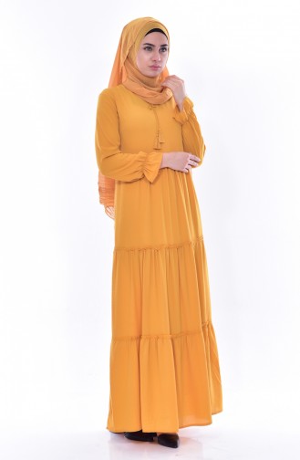 Yellow Hijab Dress 1848-07