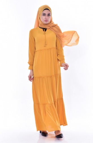 Yellow Hijab Dress 1848-07