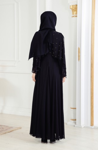 Abendkleid mit Perlen 11152-03 Schwarz 11152-03