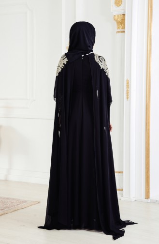 Black Hijab Evening Dress 0165-01