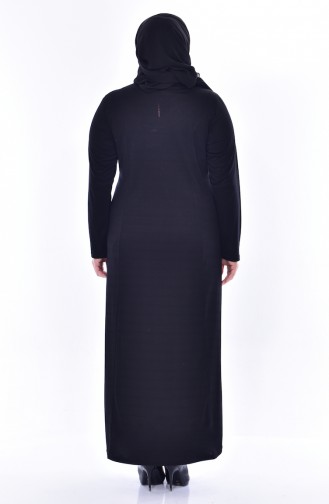 Large Size Garnish Dress 4856-04 Black 4856-04