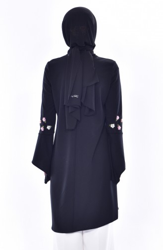 İnci İşlemeli Tunik 3185-01 Siyah