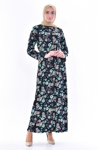 Green Hijab Dress 3821-03