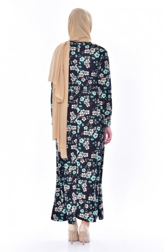 Green Hijab Dress 3821-03