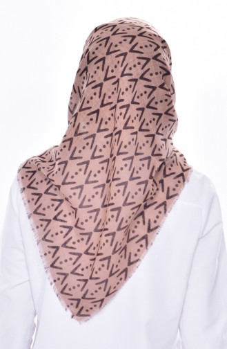 Triangle Patterned Cotton Scarf 1193-05 Mink 1193-05