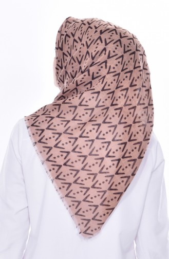 Triangle Patterned Cotton Scarf 1193-05 Mink 1193-05