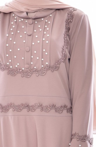 Lace Pearls Dress 9239-03 Mink 9239-03