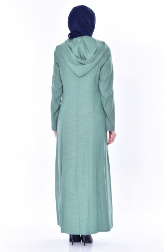 Hijab Mantel mit Kapuzen 1010-02 Mandel Grün 1010-02