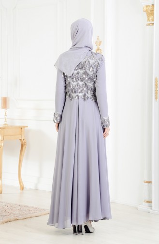 Habillé Hijab Gris 4005-01