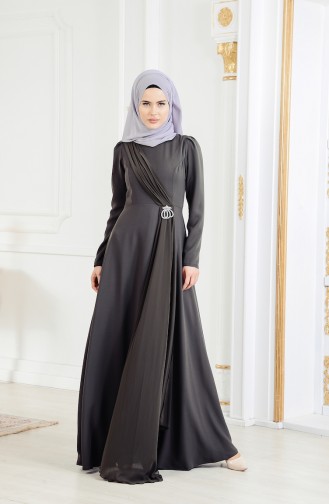 Khaki Hijab-Abendkleider 11178-01