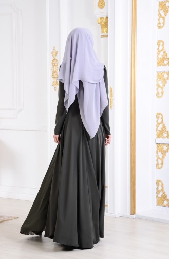 Khaki Hijab-Abendkleider 11178-01