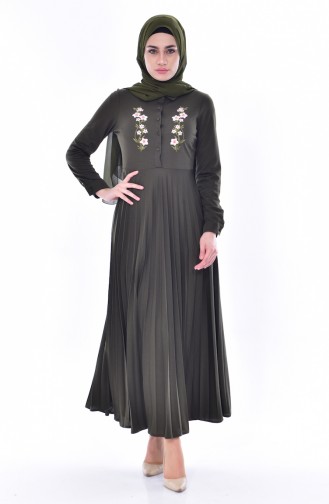 Khaki Hijab Dress 0535-02