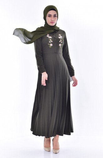 Khaki Hijab Dress 0535-02