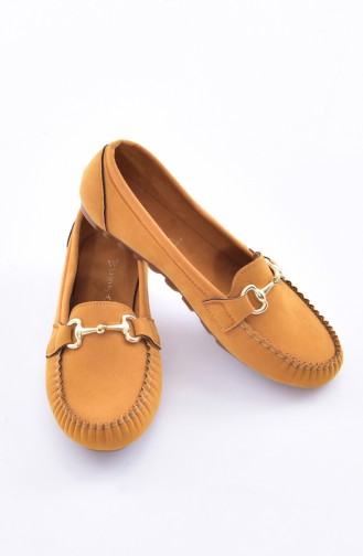 Women´s Flat Shoes 50194-18 Mustard Suede 50194-18