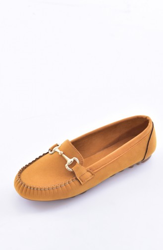 Women´s Flat Shoes 50194-18 Mustard Suede 50194-18